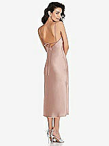 Rear View Thumbnail - Toasted Sugar Open-Back Convertible Strap Midi Bias Slip Dress