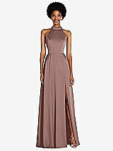 Front View Thumbnail - Sienna Stand Collar Cutout Tie Back Maxi Dress with Front Slit