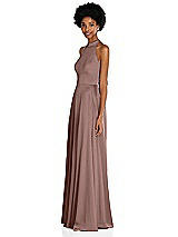 Side View Thumbnail - Sienna Stand Collar Cutout Tie Back Maxi Dress with Front Slit