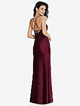 Rear View Thumbnail - Cabernet Open-Back Convertible Strap Maxi Bias Slip Dress