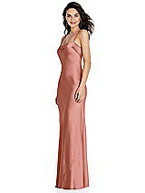 Side View Thumbnail - Desert Rose Open-Back Convertible Strap Maxi Bias Slip Dress