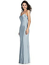 Side View Thumbnail - Mist Open-Back Convertible Strap Maxi Bias Slip Dress