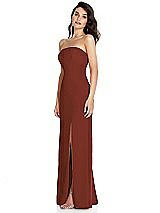 Side View Thumbnail - Auburn Moon Strapless Scoop Back Maxi Dress with Front Slit