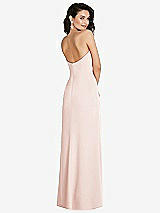 Rear View Thumbnail - Blush Strapless Scoop Back Maxi Dress with Front Slit