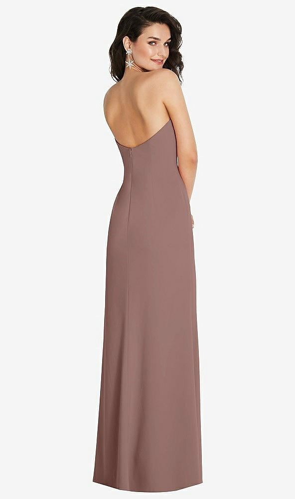 Back View - Sienna Strapless Scoop Back Maxi Dress with Front Slit