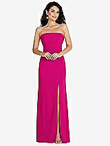 Front View Thumbnail - Think Pink Strapless Scoop Back Maxi Dress with Front Slit