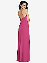 Rear View Thumbnail - Tea Rose Strapless Scoop Back Maxi Dress with Front Slit