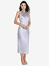 Front View Thumbnail - Silver Dove Scarf Tie High-Neck Halter Midi Slip Dress