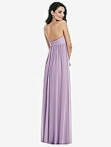 Rear View Thumbnail - Pale Purple Twist Shirred Strapless Empire Waist Gown with Optional Straps