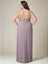 Alt View 3 Thumbnail - Lilac Dusk Adjustable Strap Wrap Bodice Maxi Dress with Front Slit 