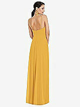 Rear View Thumbnail - NYC Yellow Adjustable Strap Wrap Bodice Maxi Dress with Front Slit 