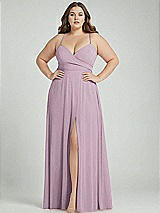 Alt View 1 Thumbnail - Suede Rose Adjustable Strap Wrap Bodice Maxi Dress with Front Slit 