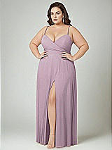 Alt View 2 Thumbnail - Suede Rose Adjustable Strap Wrap Bodice Maxi Dress with Front Slit 