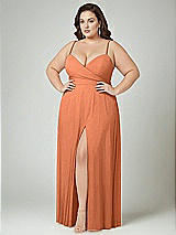 Alt View 2 Thumbnail - Sweet Melon Adjustable Strap Wrap Bodice Maxi Dress with Front Slit 