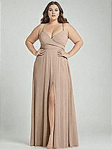 Alt View 1 Thumbnail - Topaz Adjustable Strap Wrap Bodice Maxi Dress with Front Slit 