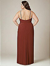 Alt View 3 Thumbnail - Auburn Moon Adjustable Strap Wrap Bodice Maxi Dress with Front Slit 