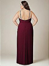 Alt View 3 Thumbnail - Cabernet Adjustable Strap Wrap Bodice Maxi Dress with Front Slit 