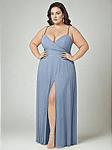 Alt View 2 Thumbnail - Cloudy Adjustable Strap Wrap Bodice Maxi Dress with Front Slit 