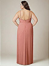 Alt View 3 Thumbnail - Desert Rose Adjustable Strap Wrap Bodice Maxi Dress with Front Slit 