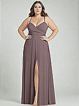 Alt View 1 Thumbnail - French Truffle Adjustable Strap Wrap Bodice Maxi Dress with Front Slit 