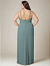 Alt View 3 Thumbnail - Icelandic Adjustable Strap Wrap Bodice Maxi Dress with Front Slit 