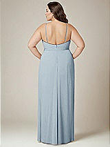 Alt View 3 Thumbnail - Mist Adjustable Strap Wrap Bodice Maxi Dress with Front Slit 