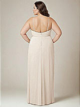 Alt View 3 Thumbnail - Oat Adjustable Strap Wrap Bodice Maxi Dress with Front Slit 