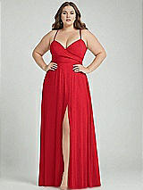 Alt View 1 Thumbnail - Parisian Red Adjustable Strap Wrap Bodice Maxi Dress with Front Slit 