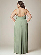 Alt View 3 Thumbnail - Sage Adjustable Strap Wrap Bodice Maxi Dress with Front Slit 