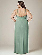 Alt View 3 Thumbnail - Seagrass Adjustable Strap Wrap Bodice Maxi Dress with Front Slit 