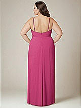 Alt View 3 Thumbnail - Tea Rose Adjustable Strap Wrap Bodice Maxi Dress with Front Slit 