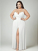 Alt View 2 Thumbnail - White Adjustable Strap Wrap Bodice Maxi Dress with Front Slit 