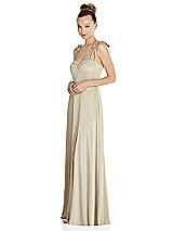 Side View Thumbnail - Champagne Tie Shoulder A-Line Maxi Dress