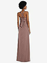 Alt View 2 Thumbnail - Sienna Draped Satin Grecian Column Gown with Convertible Straps