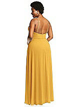 Alt View 3 Thumbnail - NYC Yellow Diamond Halter Maxi Dress with Adjustable Straps