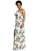 Alt View 2 Thumbnail - Palm Beach Print Diamond Halter Maxi Dress with Adjustable Straps