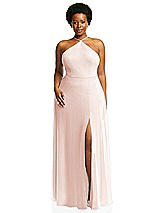 Alt View 1 Thumbnail - Blush Diamond Halter Maxi Dress with Adjustable Straps