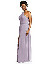 Alt View 2 Thumbnail - Lilac Haze Diamond Halter Maxi Dress with Adjustable Straps