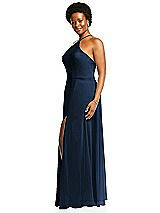 Alt View 2 Thumbnail - Midnight Navy Diamond Halter Maxi Dress with Adjustable Straps