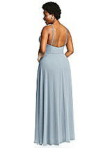 Alt View 3 Thumbnail - Mist Diamond Halter Maxi Dress with Adjustable Straps