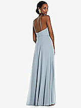 Rear View Thumbnail - Mist Diamond Halter Maxi Dress with Adjustable Straps