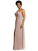 Alt View 2 Thumbnail - Neu Nude Diamond Halter Maxi Dress with Adjustable Straps