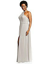 Alt View 2 Thumbnail - Oyster Diamond Halter Maxi Dress with Adjustable Straps