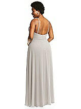 Alt View 3 Thumbnail - Oyster Diamond Halter Maxi Dress with Adjustable Straps