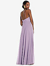 Rear View Thumbnail - Pale Purple Diamond Halter Maxi Dress with Adjustable Straps