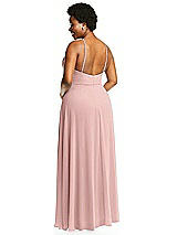 Alt View 3 Thumbnail - Rose - PANTONE Rose Quartz Diamond Halter Maxi Dress with Adjustable Straps