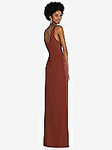 Alt View 3 Thumbnail - Auburn Moon Faux Wrap Whisper Satin Maxi Dress with Draped Tulip Skirt