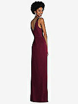 Alt View 3 Thumbnail - Cabernet Faux Wrap Whisper Satin Maxi Dress with Draped Tulip Skirt