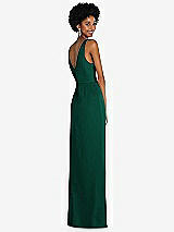 Alt View 3 Thumbnail - Hunter Green Faux Wrap Whisper Satin Maxi Dress with Draped Tulip Skirt