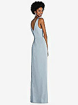 Alt View 3 Thumbnail - Mist Faux Wrap Whisper Satin Maxi Dress with Draped Tulip Skirt